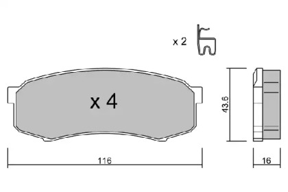 Комплект тормозных колодок (AISIN: BPTO-2902)